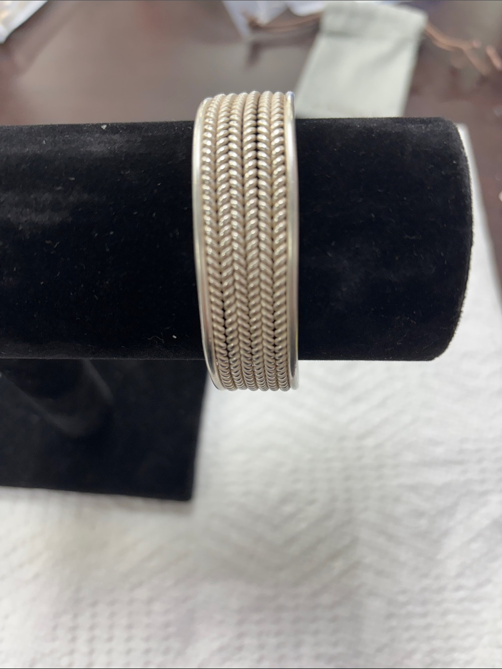 Sterling Silver 925 Braided Cuff Bracelet 40.9 grams